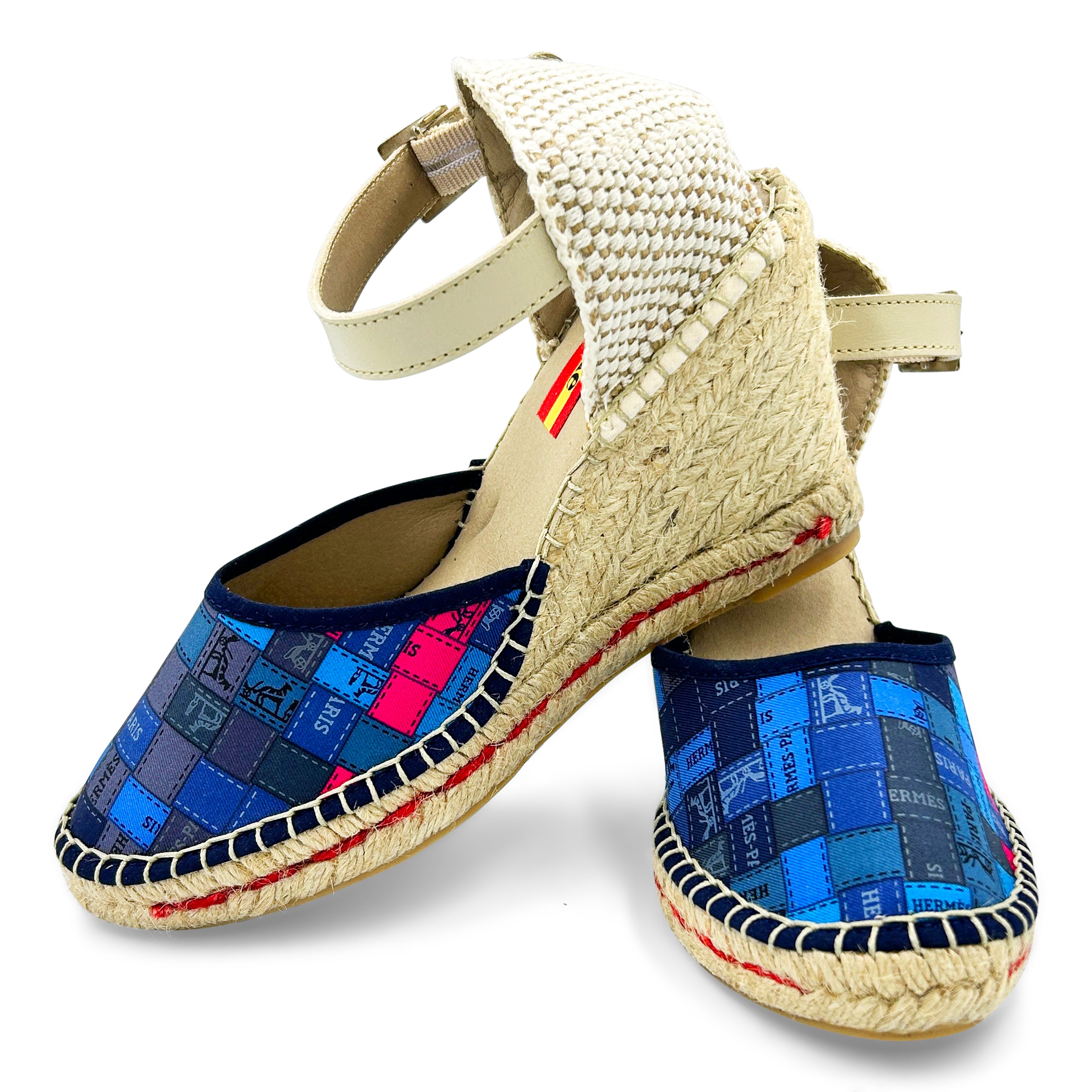 CARRE Navy Buckle Wedges